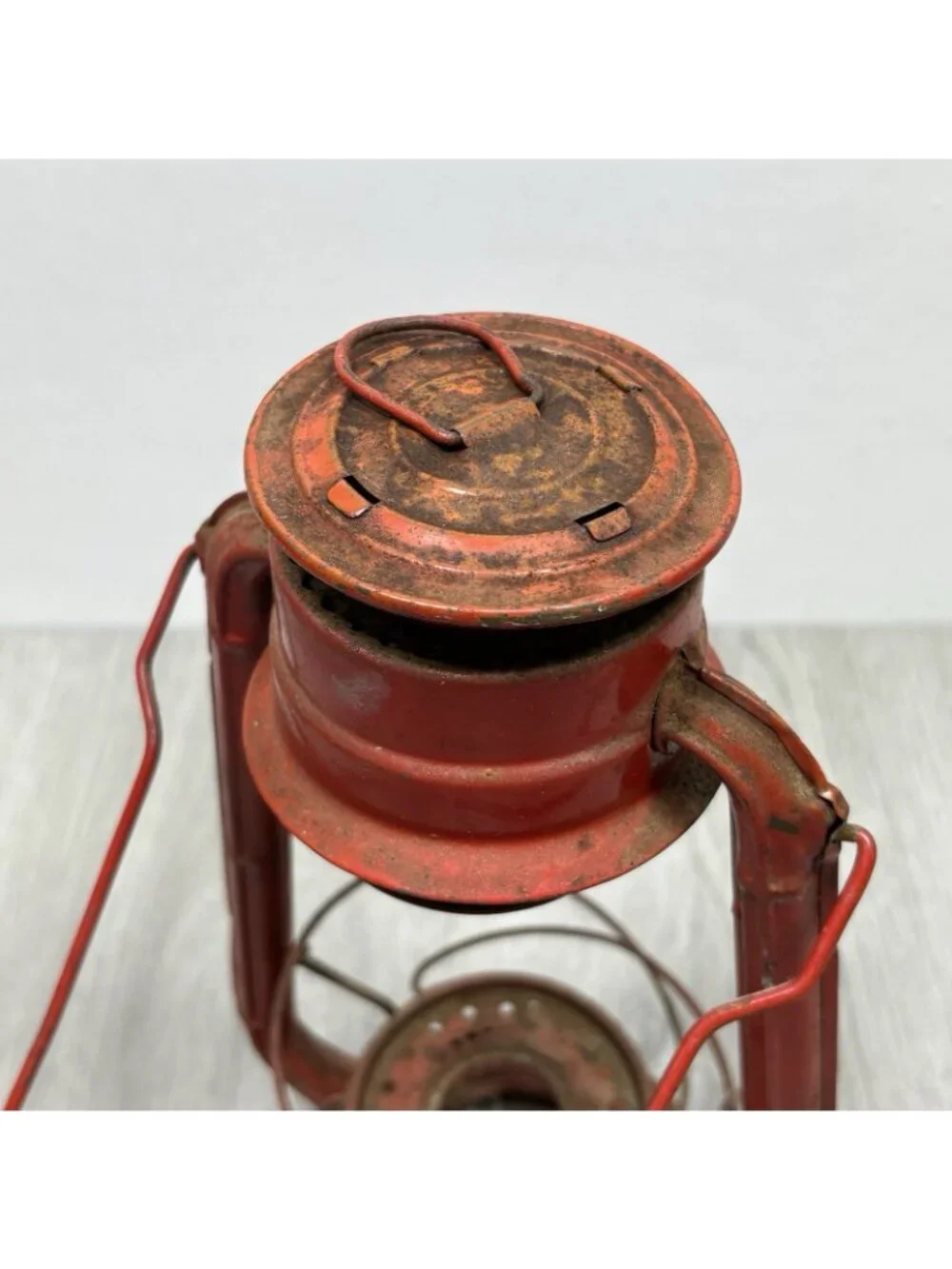 Vintage Red Winged Wheel Lantern No. 500 Made in Japan Kerosene Oil Lamp